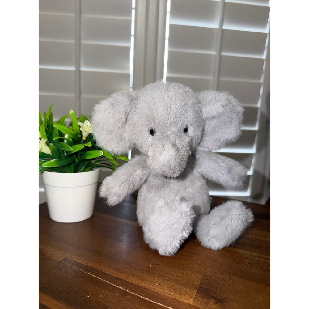 Jellycat London Elephant Plush Grey Stuffed Animal Toy 9 inch